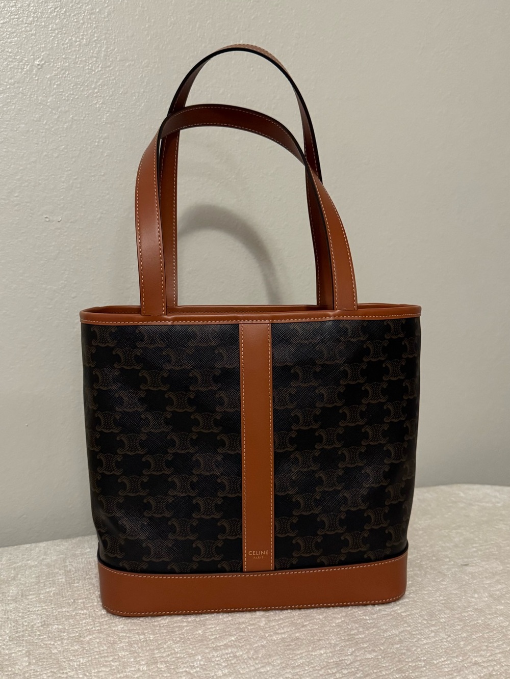 Celine Cabas Tote Triomphe Coated Canvas Small